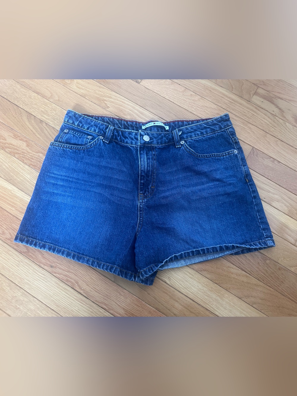 Tommy Hilfiger Dark Blue Denim Jean Shorts Size 14